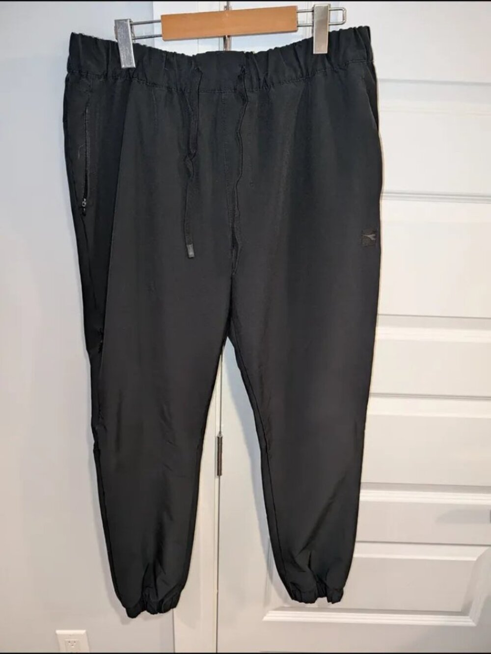 Diadora Black Athletic Jogger Track Soccer Pants - Large